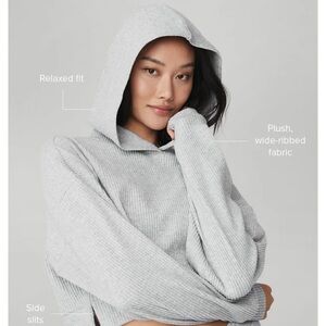 ALO Yoga Gray Ribbed Hoodie